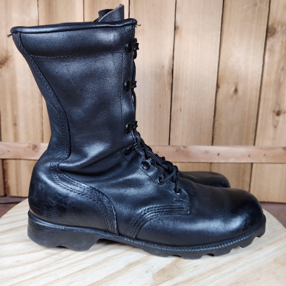 Vintage RO Search Military Combat Jungle Boots Mens 6.5‎ W Black Leather Lace Up